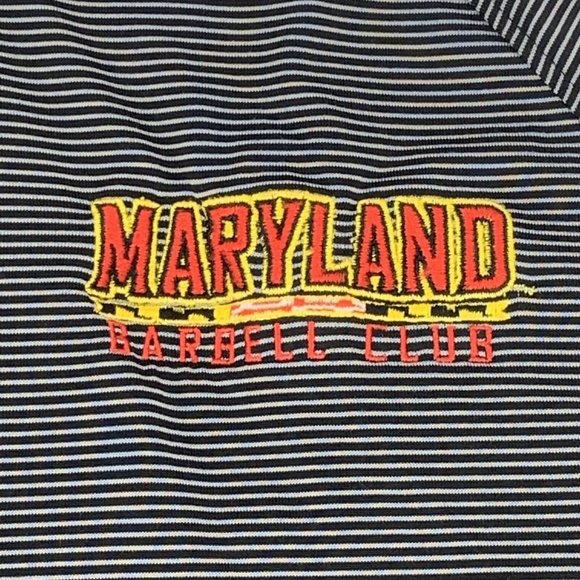 Men's Under Armour 1/4 Zip LS Shirt Maryland Terps Barbell Club Black Stripes M - Picture 2 of 9